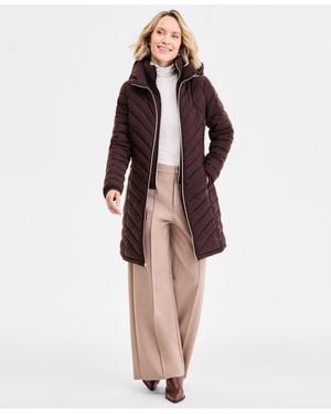 Michael Kors Michael Hooded Puffer Coat Pxxs Xxl - Brown