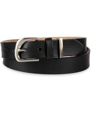 Calvin Klein Modern Asymmetrical Buckle Dress Belt - Black