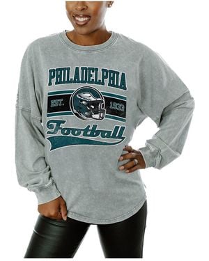 Gameday Couture Philadelphia Eagles Snow Wash Oversized Long Sleeve T-shirt - Gray