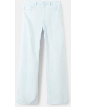 Mango Wide Leg Mid-rise Jeans - White