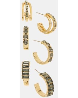 INC International Concepts Glass Stone Hoop Earrings - Metallic