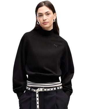 PUMA Relaxed Mock Neck Long-sleeve Top - Black