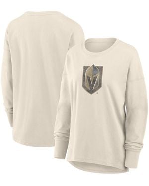 Fanatics Vegas Golden Knights Distressed Logo Long Sleeve T-shirt - White
