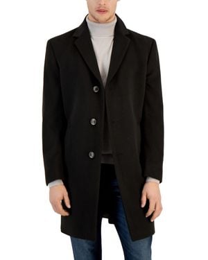 Nautica Regular-fit Camber Wool-blend Overcoat - Black