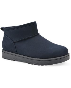 White Mountain Inspa Faux Fur Pull-on Booties - Blue
