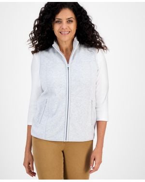 Style & Co. Zip-front Polar Fleece Vest - White