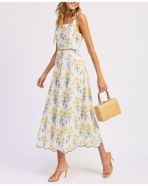 En Saison Audery Belted Tie-shoulder Dress - White