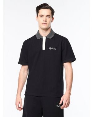 Sergio Tacchini Suveniri Embroidered-logo Polo Shirt - Black