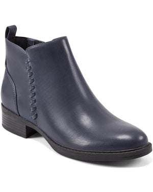 Easy Spirit Lorand Almond Toe Block Heel Casual Booties - Blue