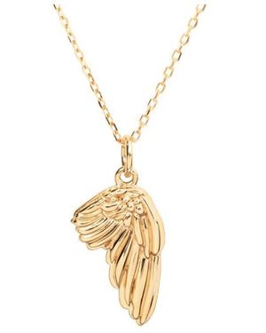 Little Sky Stone Angel Wing Pendant Necklace - Black
