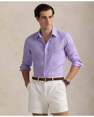 Polo Ralph Lauren Classic Fit Linen Shirt - Purple