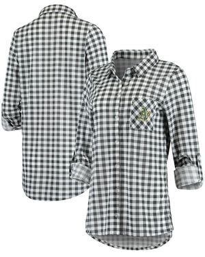 Concepts Sport Oakland Athletics Wanderer Long Sleeve Button-up Nightshirt - White
