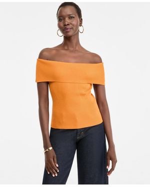 INC International Concepts Off-the-shoulder Sweater - Orange