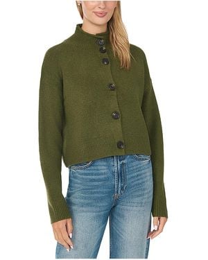 Cece Chunky Mock-neck Long-sleeve Cardigan Sweater - Green