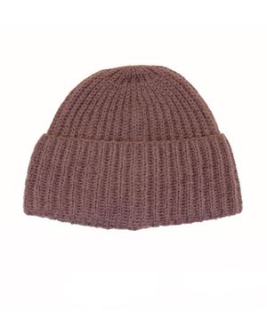 Portolano Folded Cuff Beanie Hat - Brown