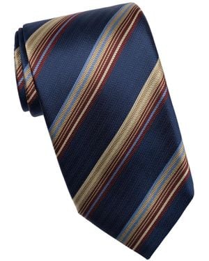 Elizabetta Murano Stripe Silk Tie - Blue