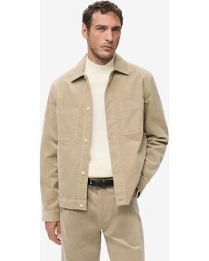 Mango Pockets Corduroy Overshirt - Natural