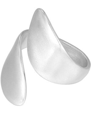 Adornia Tarnish Resistant Overlap Petals Ring - White