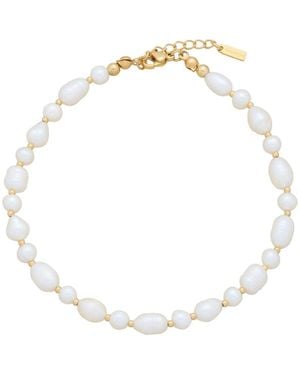st. Moran Natural Freshwater Imitation Pearl Chunky Leah Anklet - White