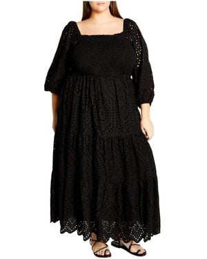 City Chic Brodie Maxi Dress - Black
