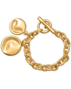 Donna Karan Donna Karan Worn 24k Plated Wave Coin Flex Bracelet - Metallic