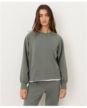 Pact Organic Cotton Cloudknit Raglan Crew - Gray