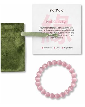 seree Manifest Collection Attraction Cat's Eye Beaded Bracelet - White