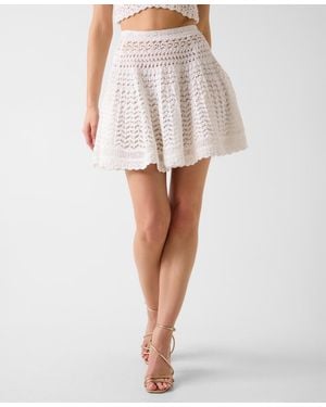 Guess Egle Crochet Mini Sweater Skirt - Natural