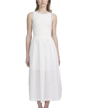 Elle Collection Mix Media Tank Dress - White