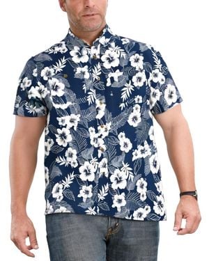 Kingsize Big & Tall Short-sleeve Linen Shirt - Blue