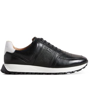 Ted Baker Frayne Leather And Suede Retro-style Sneaker - Black