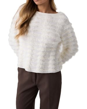 Guess Leilani Long-sleeve Crewneck Fuzzy Sweater - Gray