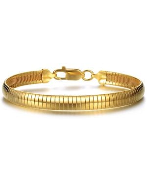 Genevive Jewelry Sterling Silver 14k Plated Omega Bracelet - Metallic