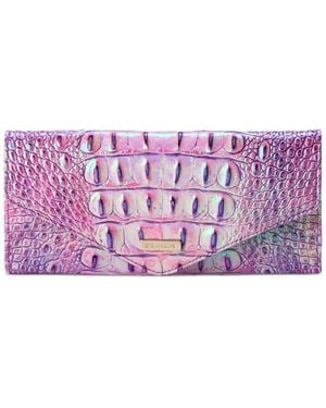 Brahmin Veronica Melbourne Embossed Leather Wallet - Purple