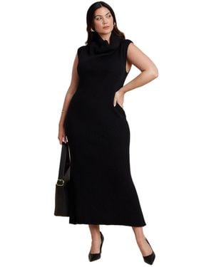 Eloquii Tall Neck Sweater Dress - Black
