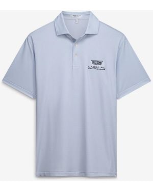 Peter Millar White Cadillac Championship Phoenix Performance Jersey Polo Shirt - Blue