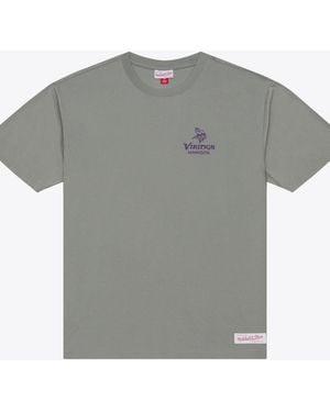 Mitchell & Ness Minnesota Vikings Core Essentials Micro Logo T-shirt - Gray