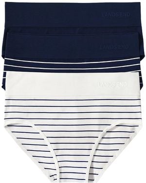 Lands' End Hipster Cotton Comfort Seamless Basics 3 Pack Panties - Blue
