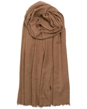 Polo Ralph Lauren Rumpled Lightweight Menswear Scarf - Brown