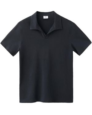 Mango Slim-fit Cotton-blend Pique Polo Shirt - Blue