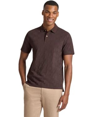 Ted Baker Fulham Textured Cotton-blend Classic-fit Polo Shirt - Brown