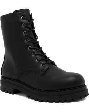 Sugar Yeyo Lace-up Combat Boots - Black