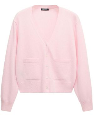 Mango Selection Wool & Cashmere-blend V-neck Cardigan - Pink