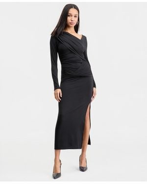 BarIII Draped Maxi Dress - Black