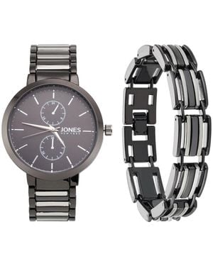 Jones New York Analog Two Tone Metal Alloy Bracelet Watch - Black