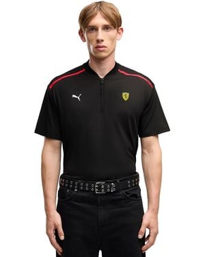 PUMA Ferrari Cloudspun Half Zip Polo Shirt - Black