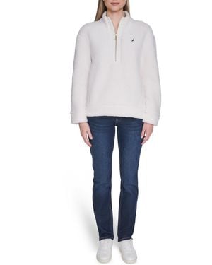 Nautica Zip-front Stand Collar Jacket - White