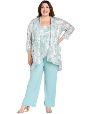 R & M Richards Plus Size 3-pc. Embellished Jacket - Blue