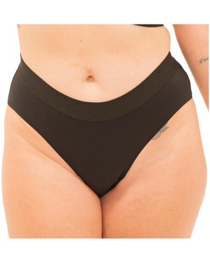 Naked Rebellion Nude Shade Mesh Hipster Bikini Panty - Black