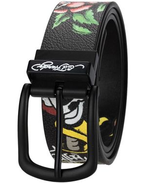 Ed Hardy Reversible Faux Leather Belt - Black